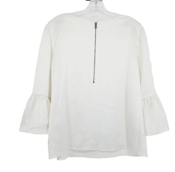 Alice + Olivia Bernice Ruffle Top Size X-Large Off White NEW WITH TAGS - Picture 4 of 6